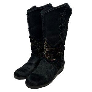 Tecnica Apres Sheepskin Goat Fur Ski Winter Snow Boots Womens US 8.5 Italy EU 39